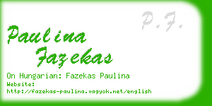 paulina fazekas business card